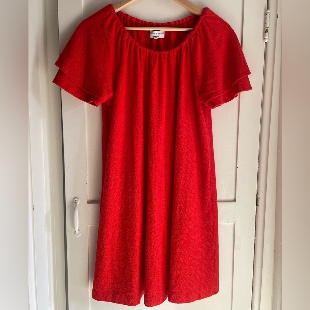 Madewell Texture and Thread Tiered sleeve dress-Small